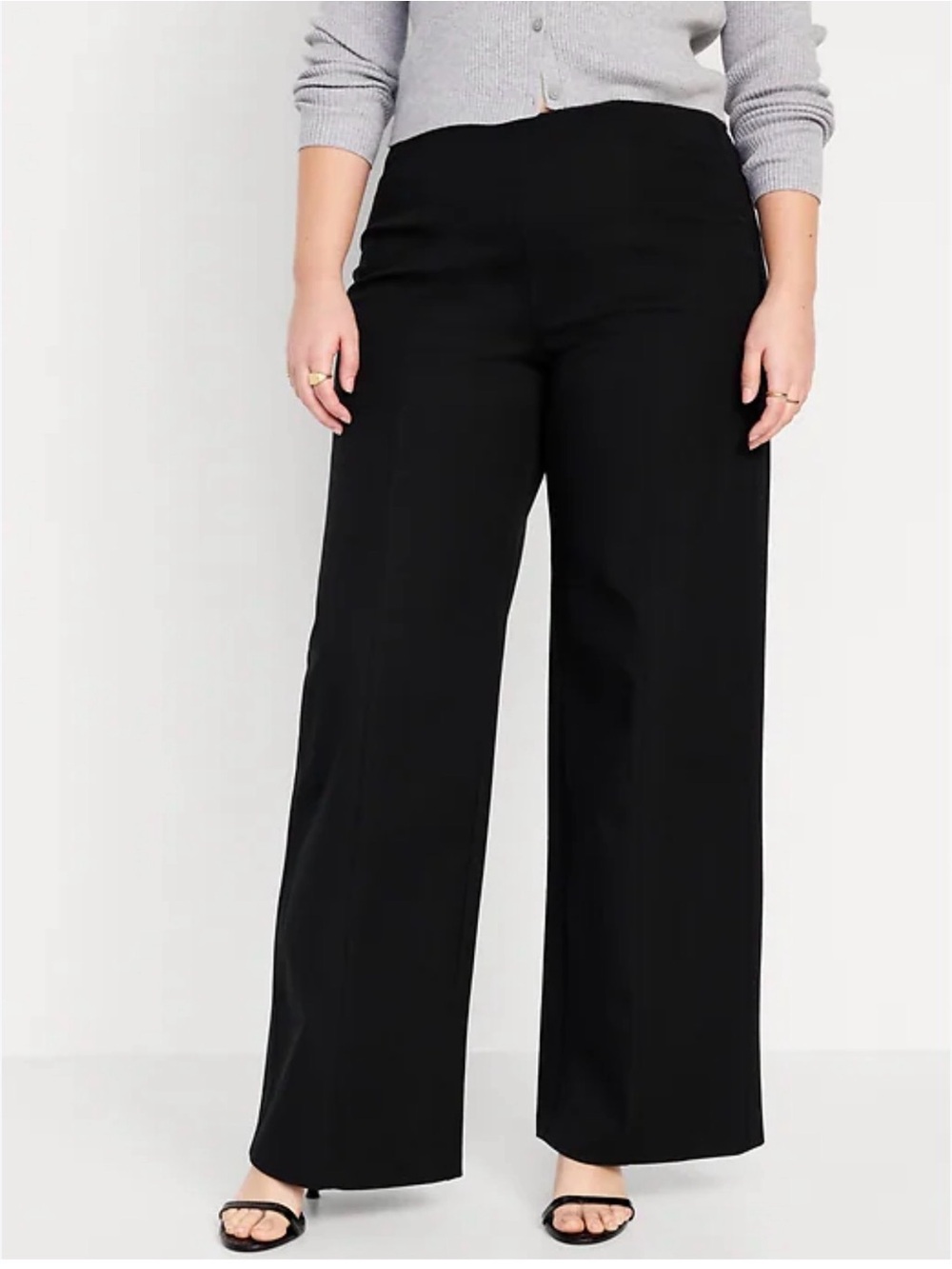 Old Navy High-Waisted Pull-On Pixie Super Wide-Leg Pants Black Sz XL